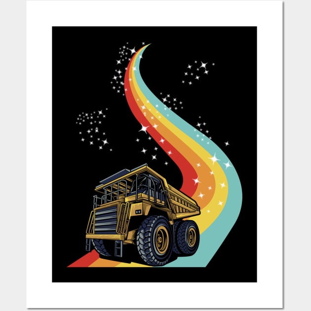 Dump Truck Rainbow Wall Art by damnoverload